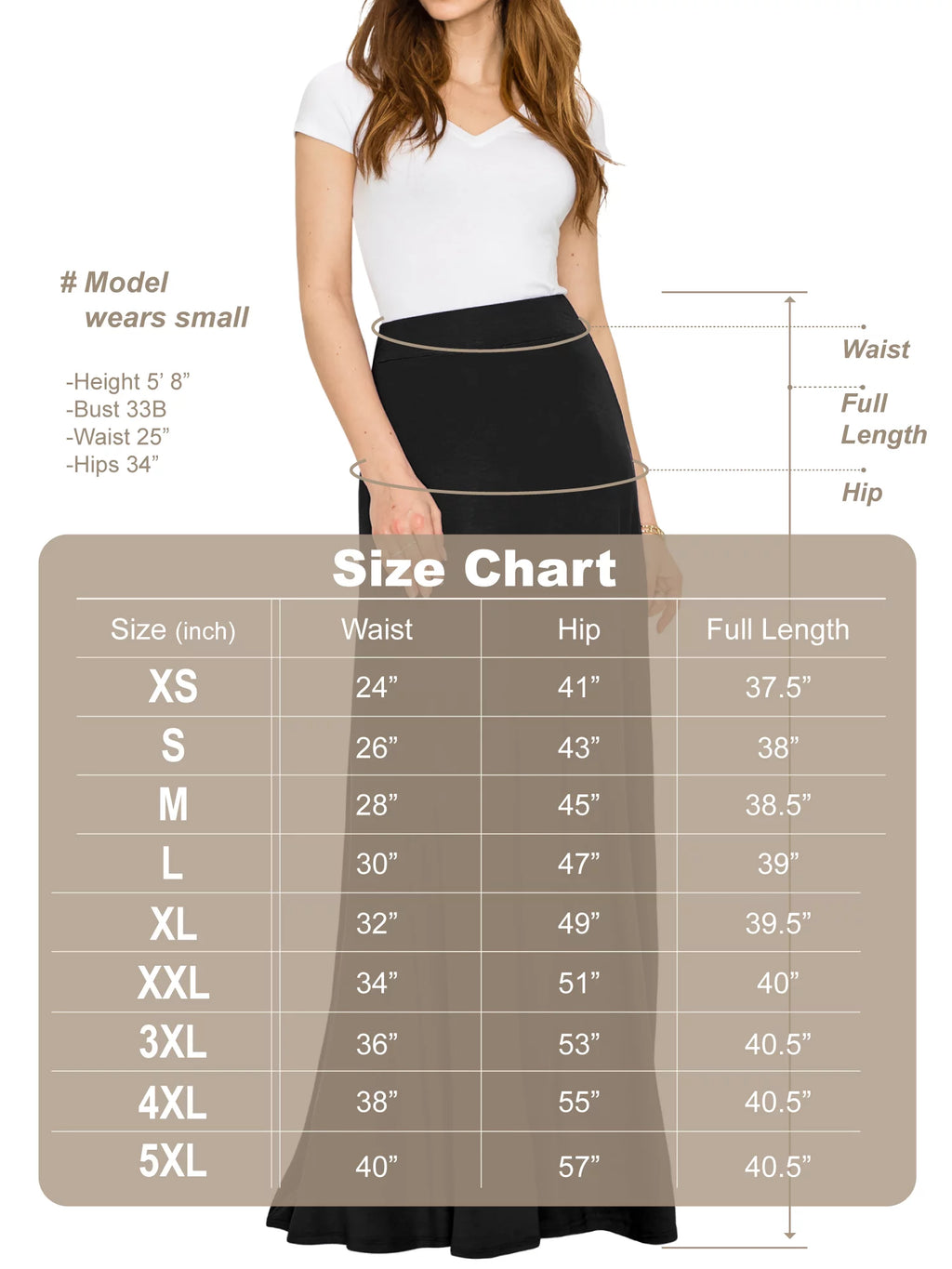 Solid Maxi Skirt with Elastic Waist Band A8094