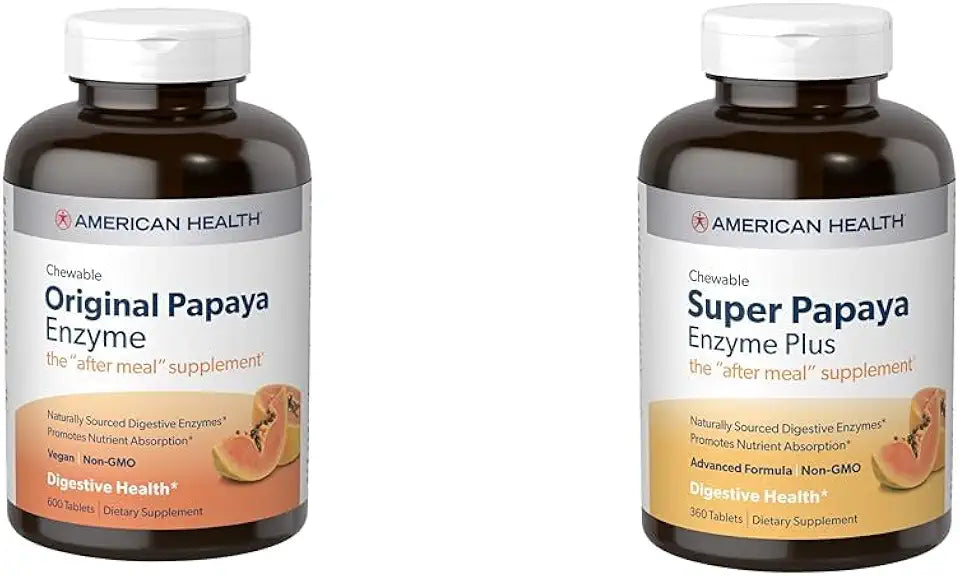 Papaya Digestive Enzyme Chewable Tablets 600 Count and 360 Count I277075