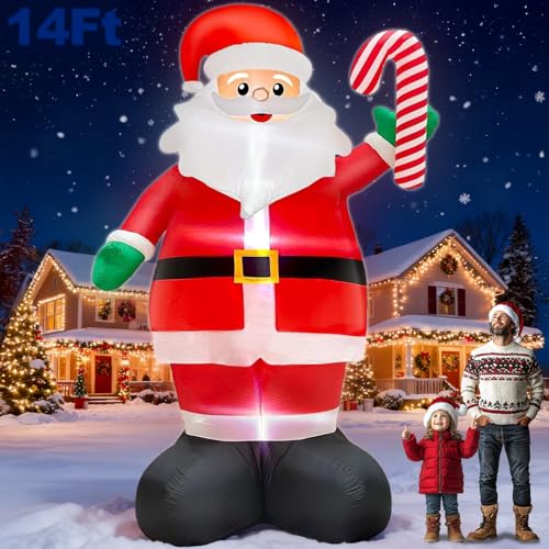 14 FT Inflatable Santa Claus with Built-in LED Lights Y61348