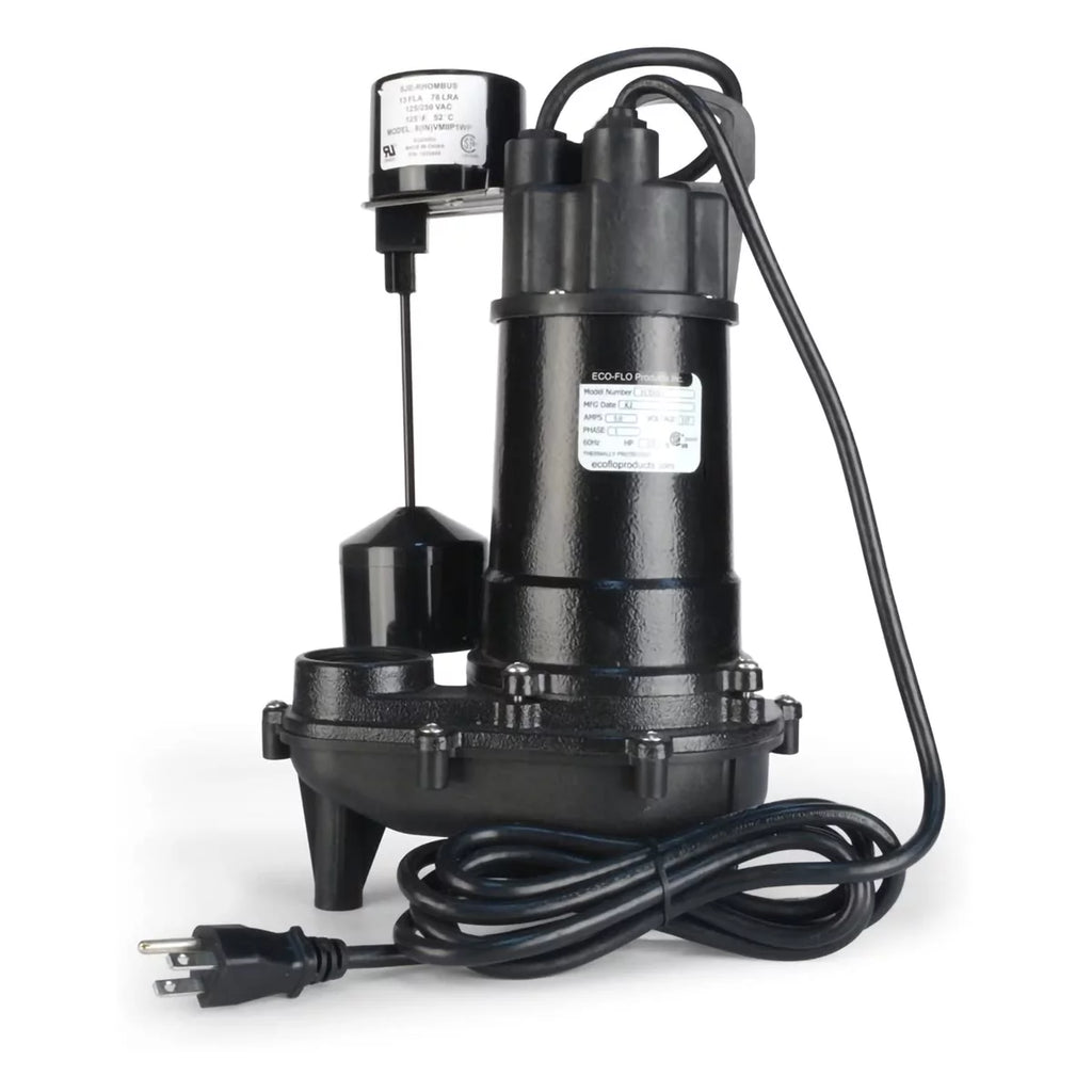 Cast Iron Submersible Sump Pump, 1/2 Horsepower, Vertical Switch I45831