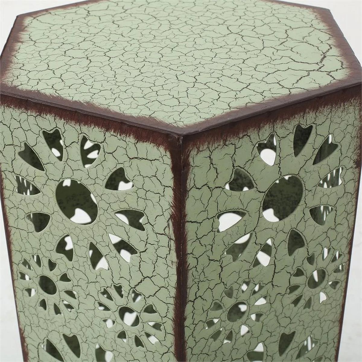 Green Iron Side Table I23589