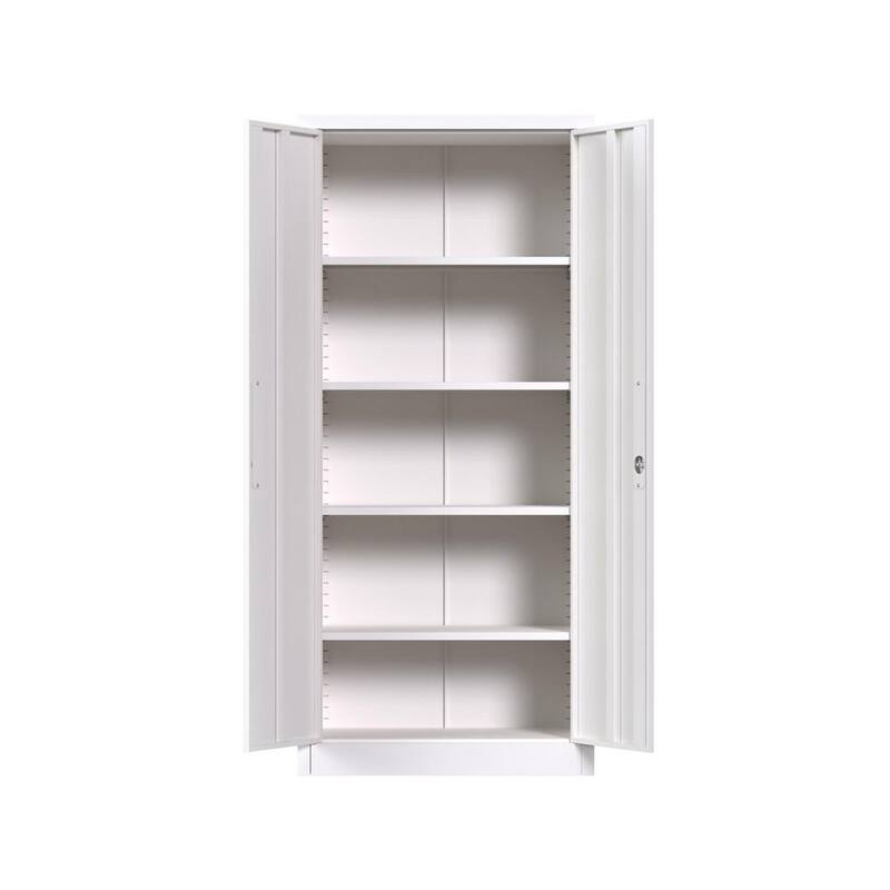 White Metal Garage Storage Cabinet with Single Handle E381