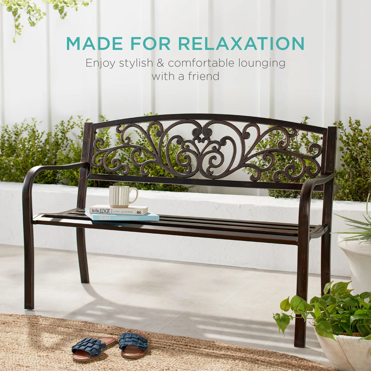 Black Steel Outdoor Bench O908160