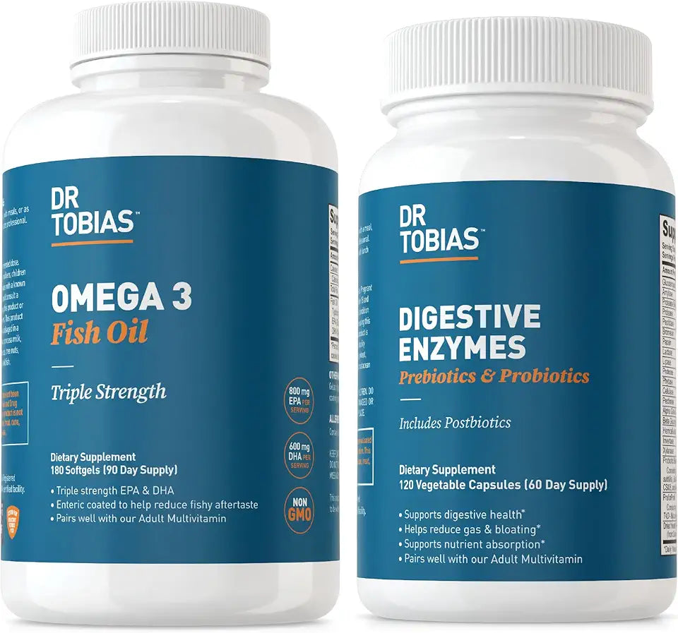 Omega 3 Fish Oil and Digestive Enzymes with Probiotics and Prebiotics A8425
