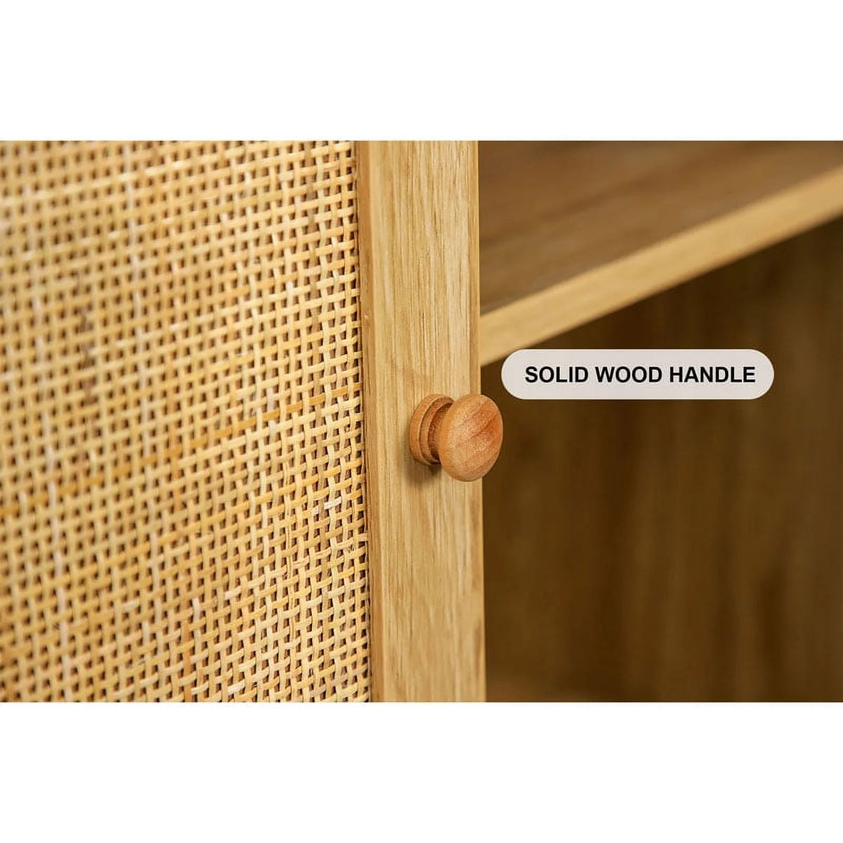 Rattan Storage Cabinet with Doors Y813593