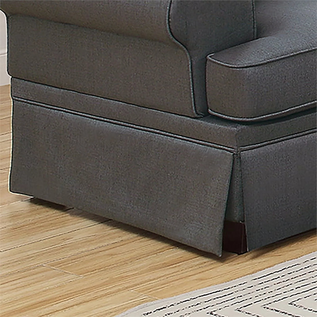Charcoal Gray 2 Pieces Fabric Sofa Set X80414