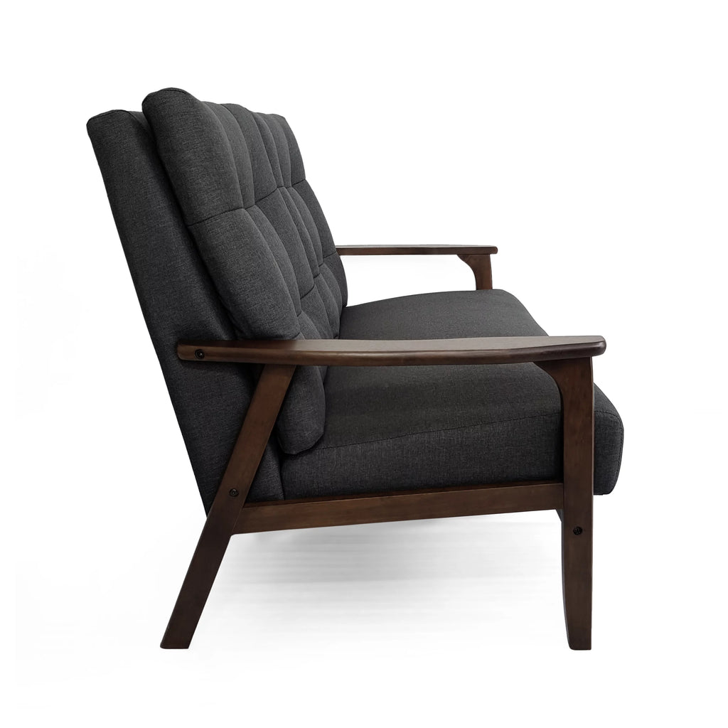 Charcoal Gray Tufted Loveseat B71567