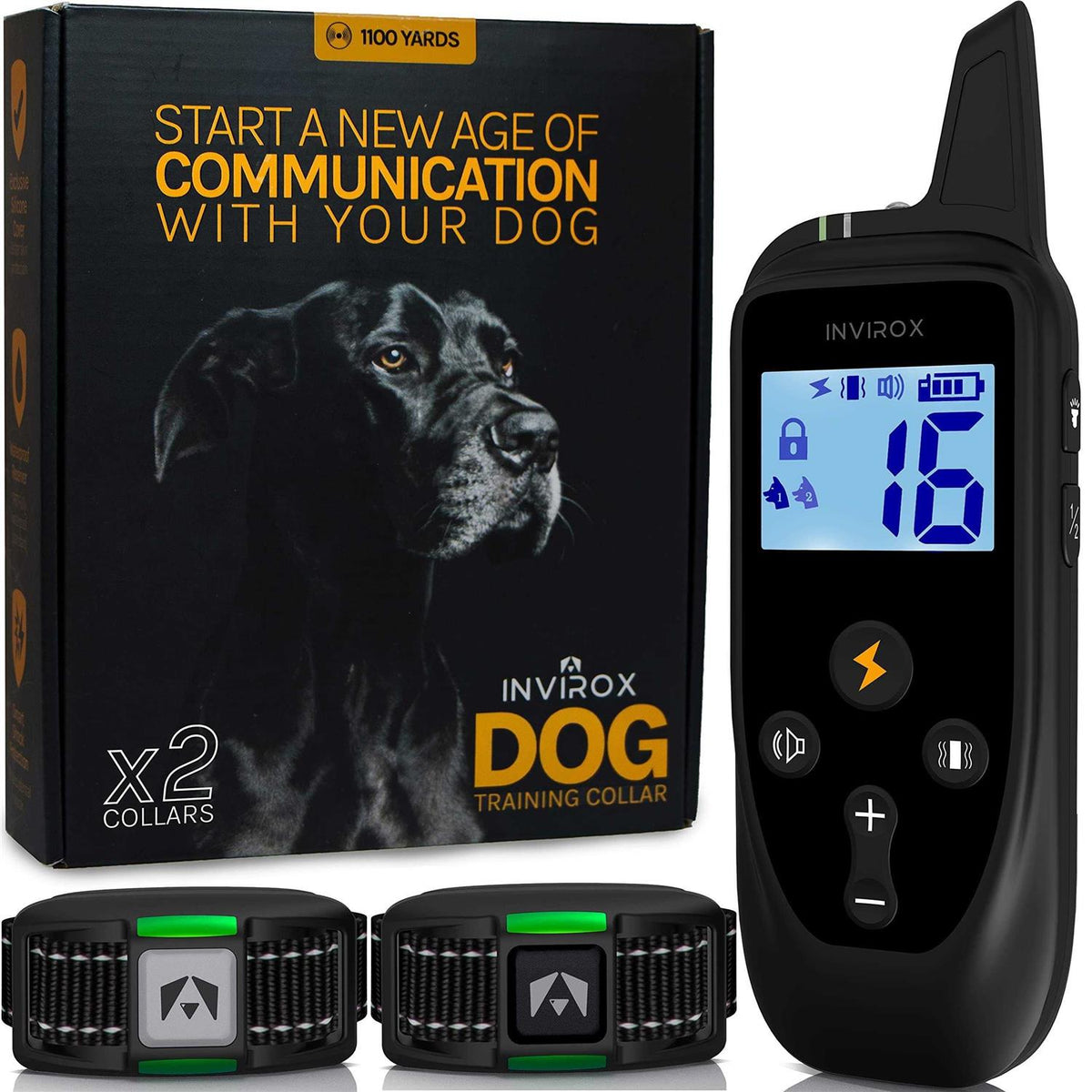 Dog Shock Collar For Large Dogs 123 Levels Dog Training Collar 1100Yards Range W2377