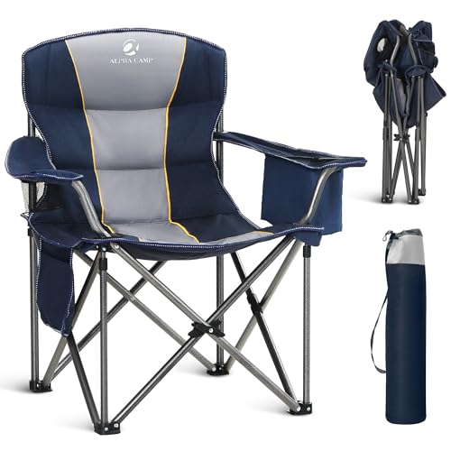 Oversized Heavy Duty Folding Camping Chair with Cooler Bag K12942