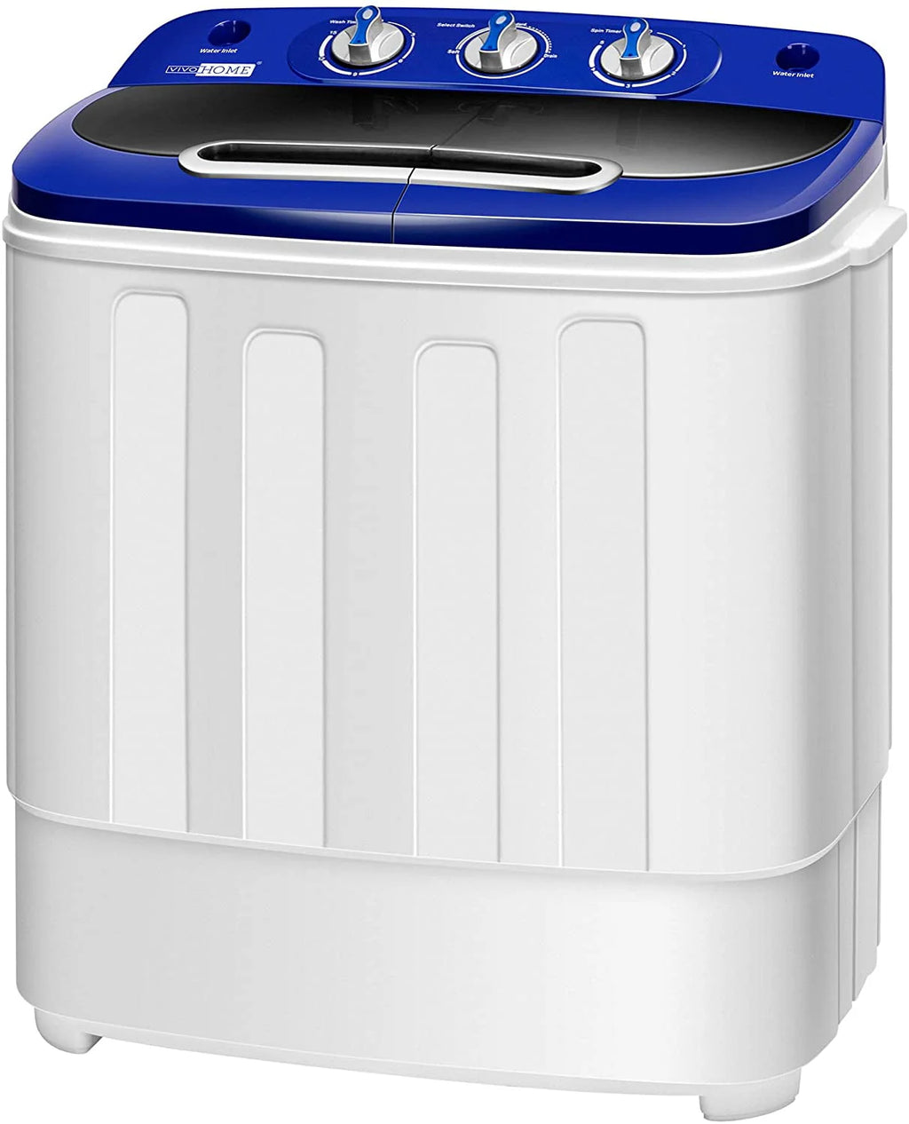 Portable 2 in 1 Twin Tub Mini Laundry Washer and Spin Dryer Combo 13.5lbs Black & White Z1219