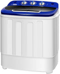 Portable 2 in 1 Twin Tub Mini Laundry Washer and Spin Dryer Combo 13.5lbs Black & White Z1219