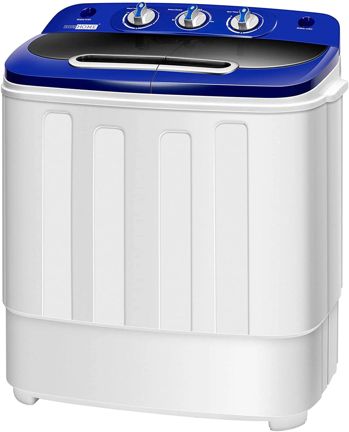 Portable 2 in 1 Twin Tub Mini Laundry Washer and Spin Dryer Combo 13.5lbs Black & White Z1219