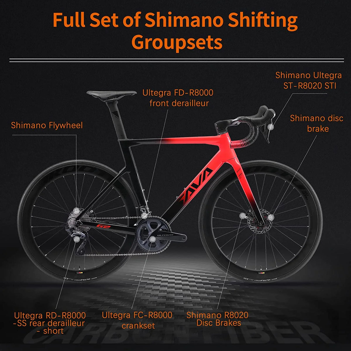 Carbon Fiber Road Bike with Hydraulic Disc Brakes Z51490