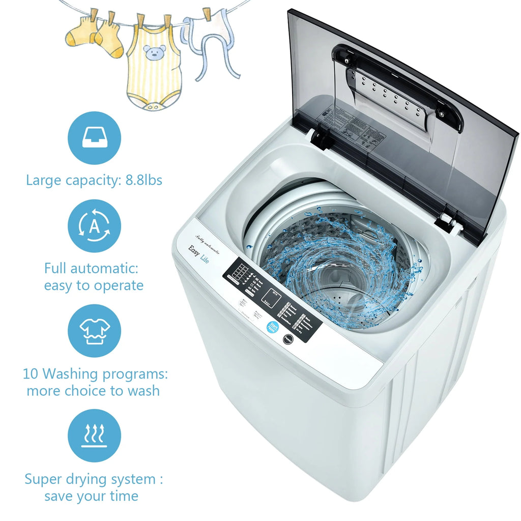 Portable Compact Full-Automatic Washing Machine 8.8 lbs Y9919