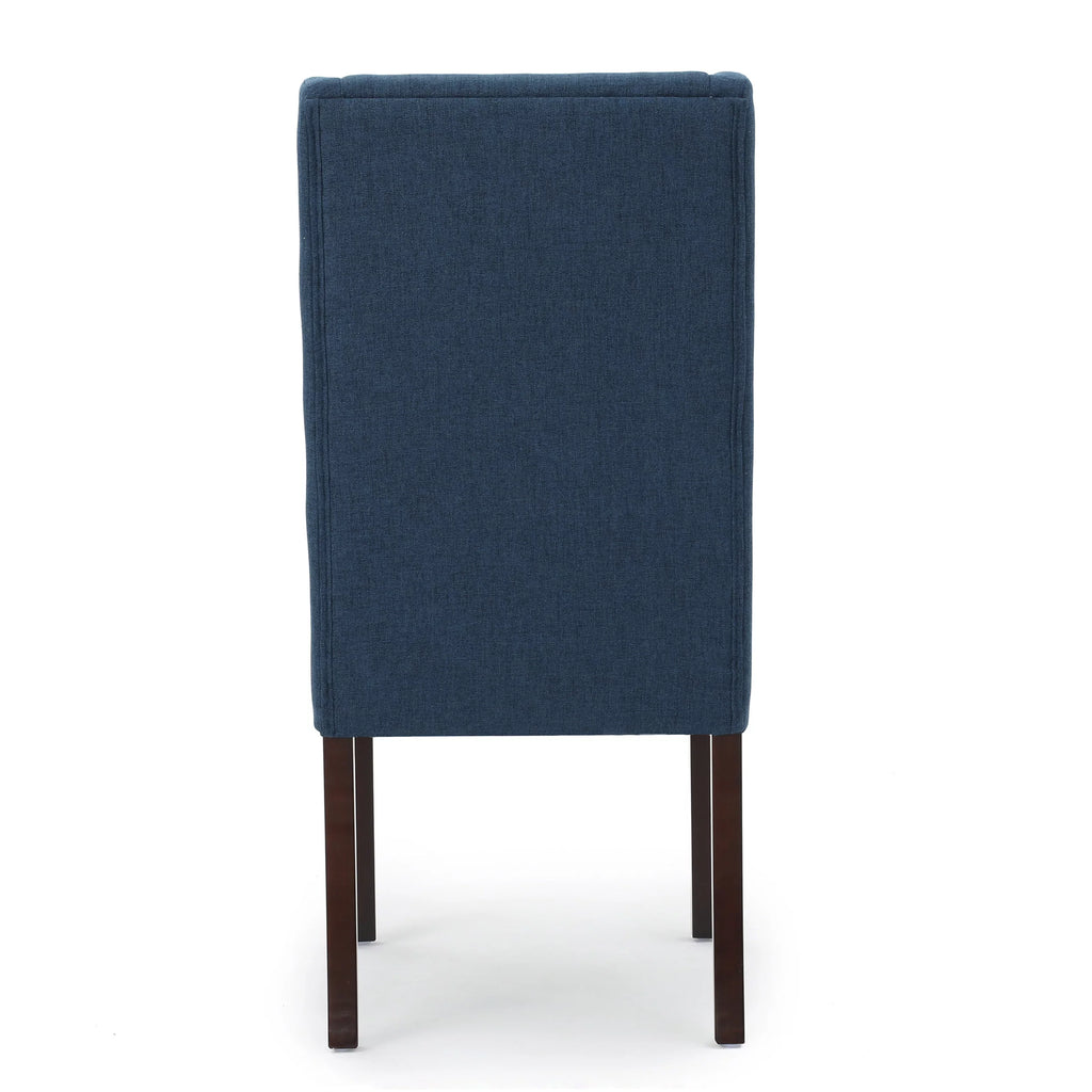 Navy Blue Fabric Wingback Dining Chair Set of 2 D711063