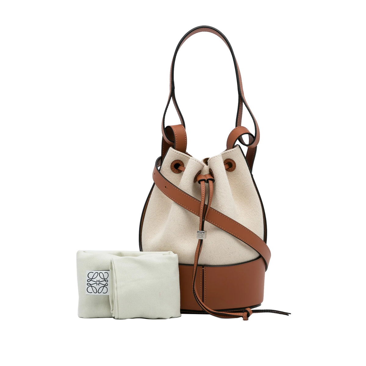 Brown Canvas Bucket Bag F4421