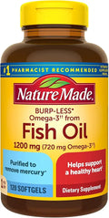 Fish Oil Omega 3 Supplement 1200 mg 120 Softgels Q201