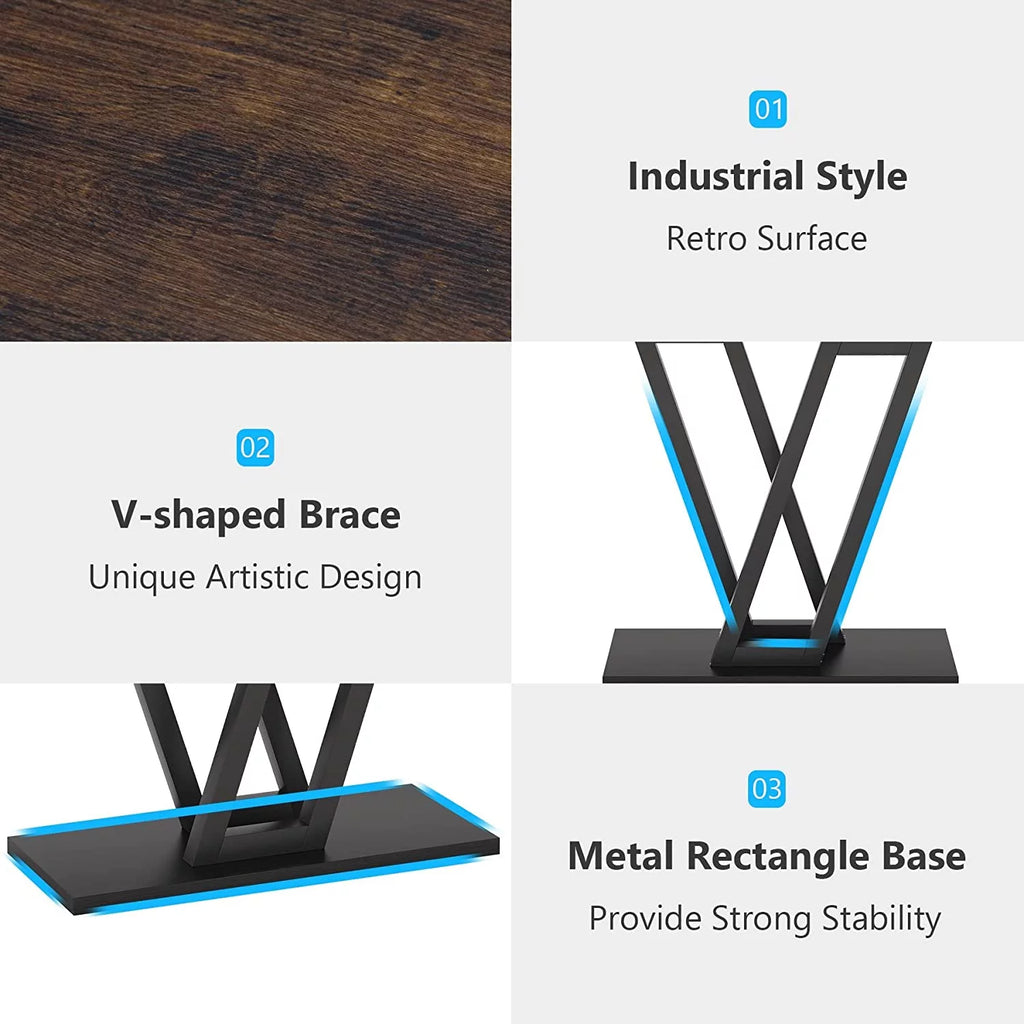 Rustic Brown Industrial Console Table Z976