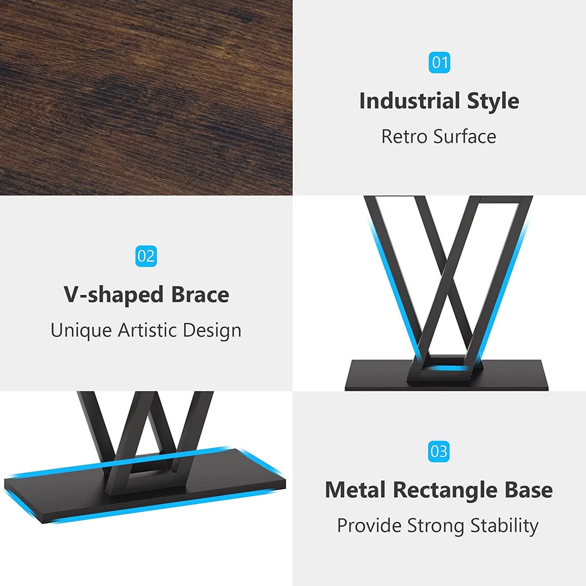 Rustic Brown Industrial Console Table Z976