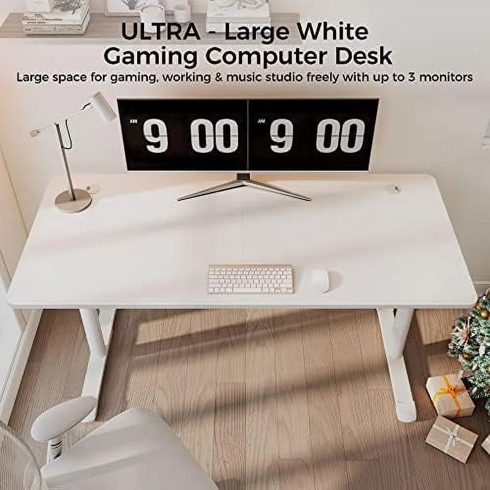 White 60 Inch Gaming Desk M26178