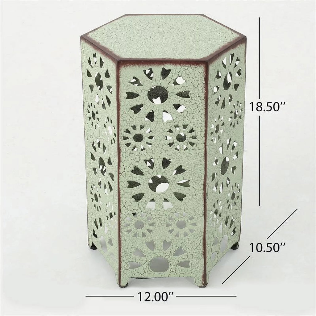 Green Iron Side Table I23589