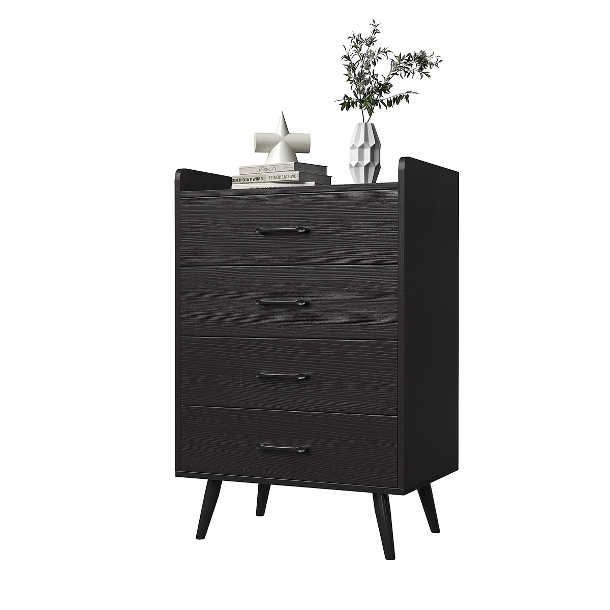 White 4 Drawer Wood Dresser P7209