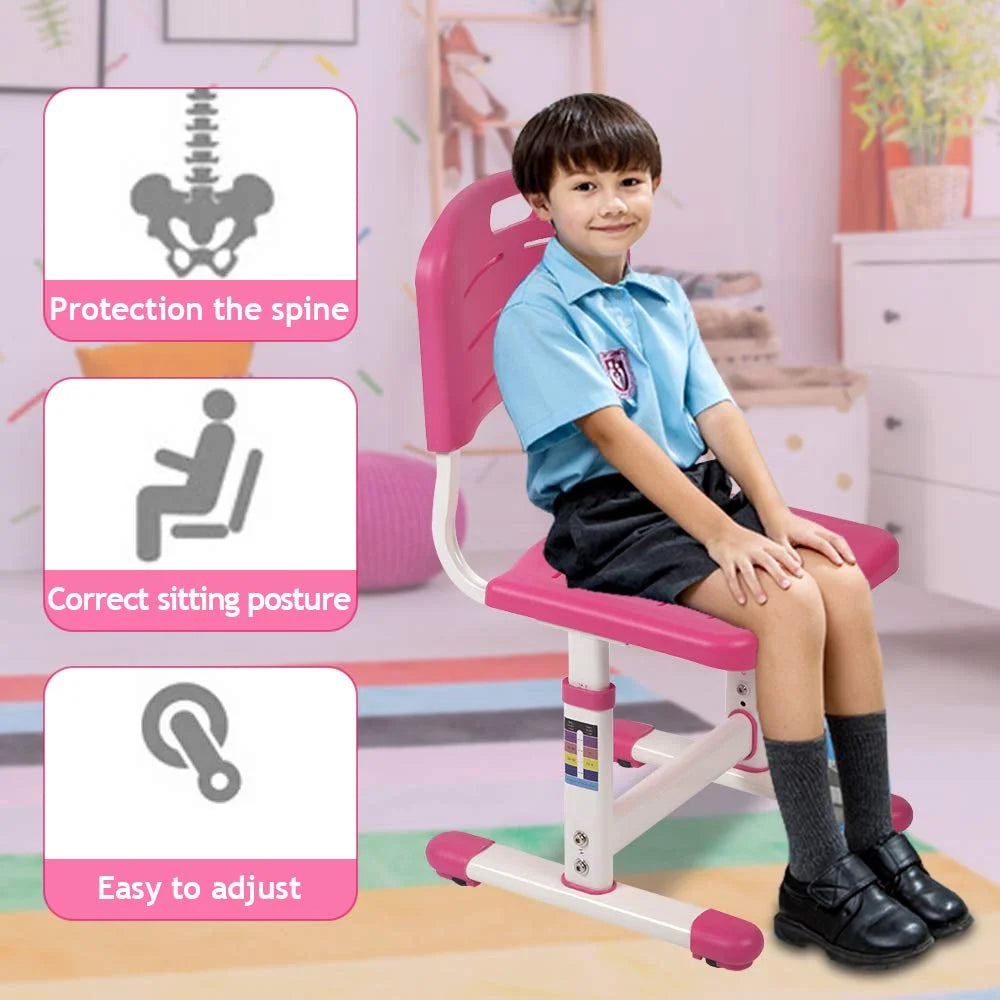 Kids Adjustable Height Ergonomic Desk and Chair Set with Storage Drawer F5114