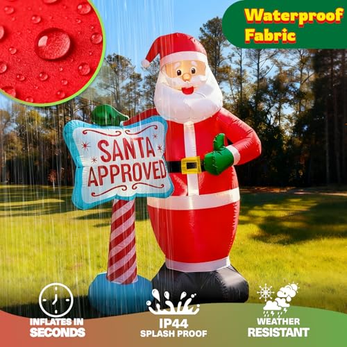 7FT Christmas Inflatable Santa Claus with Build-in LEDs L762901