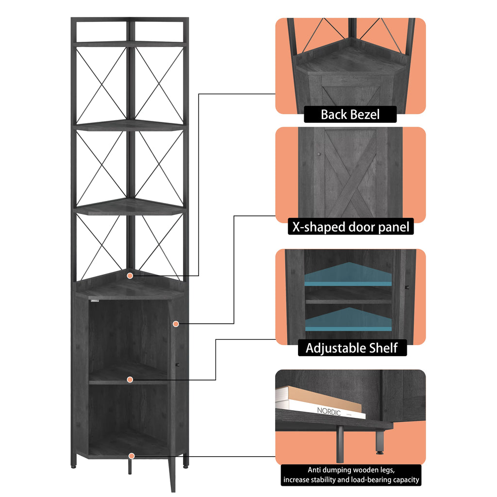 5-Tier Corner Shelf with Storage G926