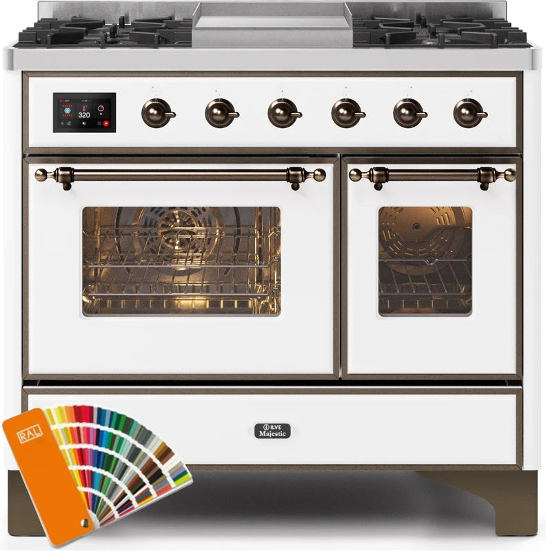 40 Dual Fuel Natural Gas Range with Bronze Trim L58040