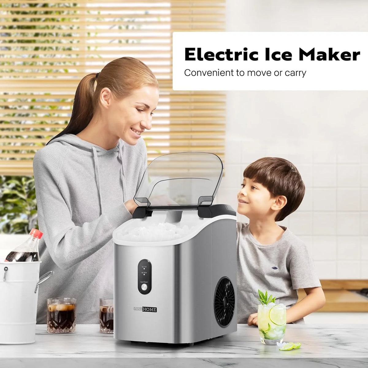 Countertop Nugget Ice Maker with Scoop and Self Cleaning T548994