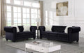 Black Tufted Velvet Sofa Set 2Pcs S84973