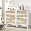 White Rattan 4 Drawer Dresser J43113