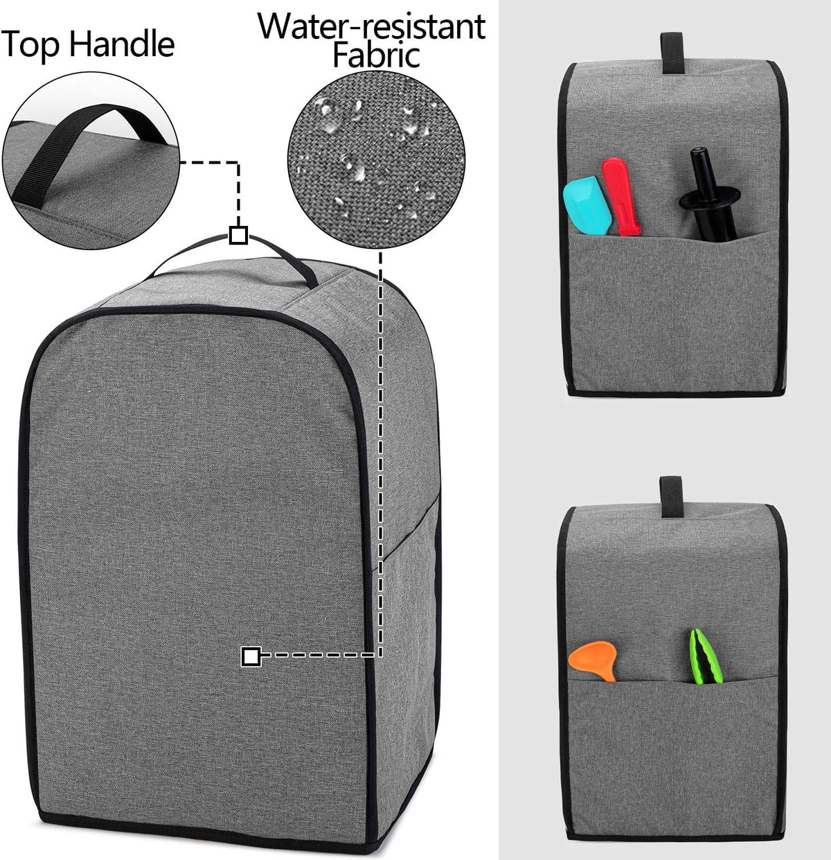 Food Processor Dust Cover with Pockets and Top Handle A1075