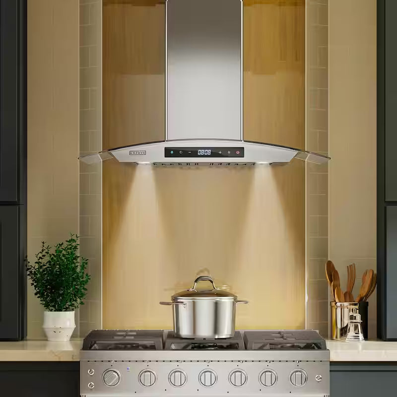 30 in. 400 CFM Stainless Steel Wall Mount Range Hood with Light Q1472