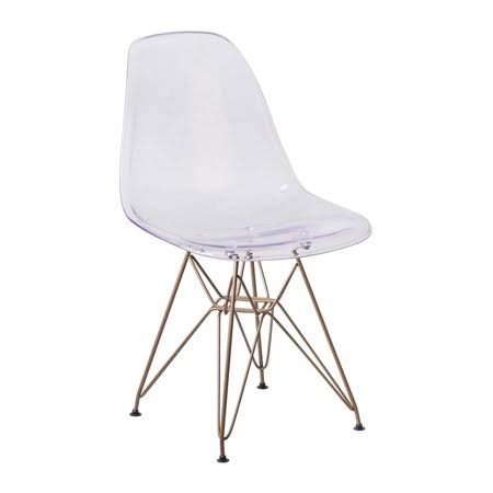 Ghost Side Chair with Gold Metal Base T5706