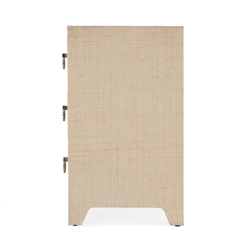Natural Raffia 3 Drawer Wooden Chest K393