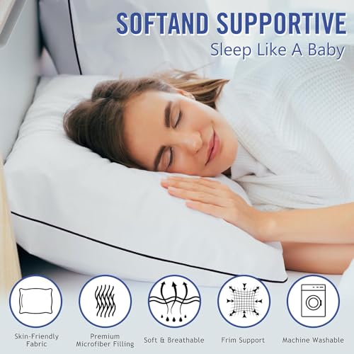 King Size Cooling Microfiber Bed Pillows Set of 4 N714