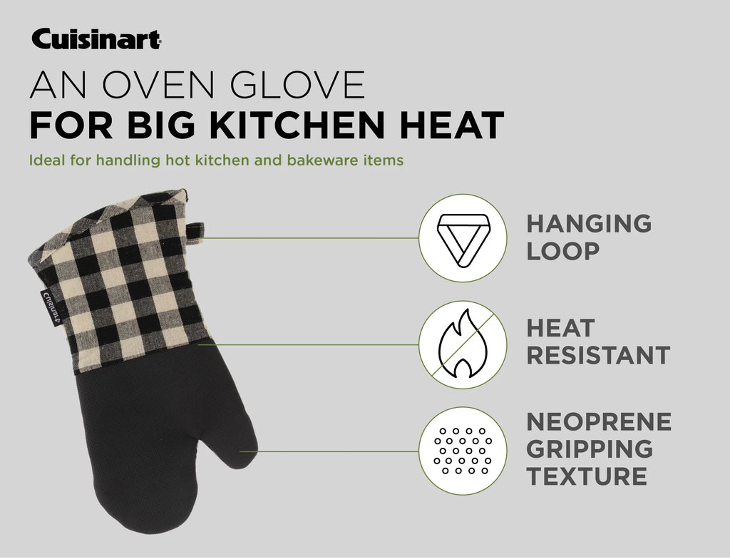 Black and Ivory Plaid Oven Mitts 2 Pack B584