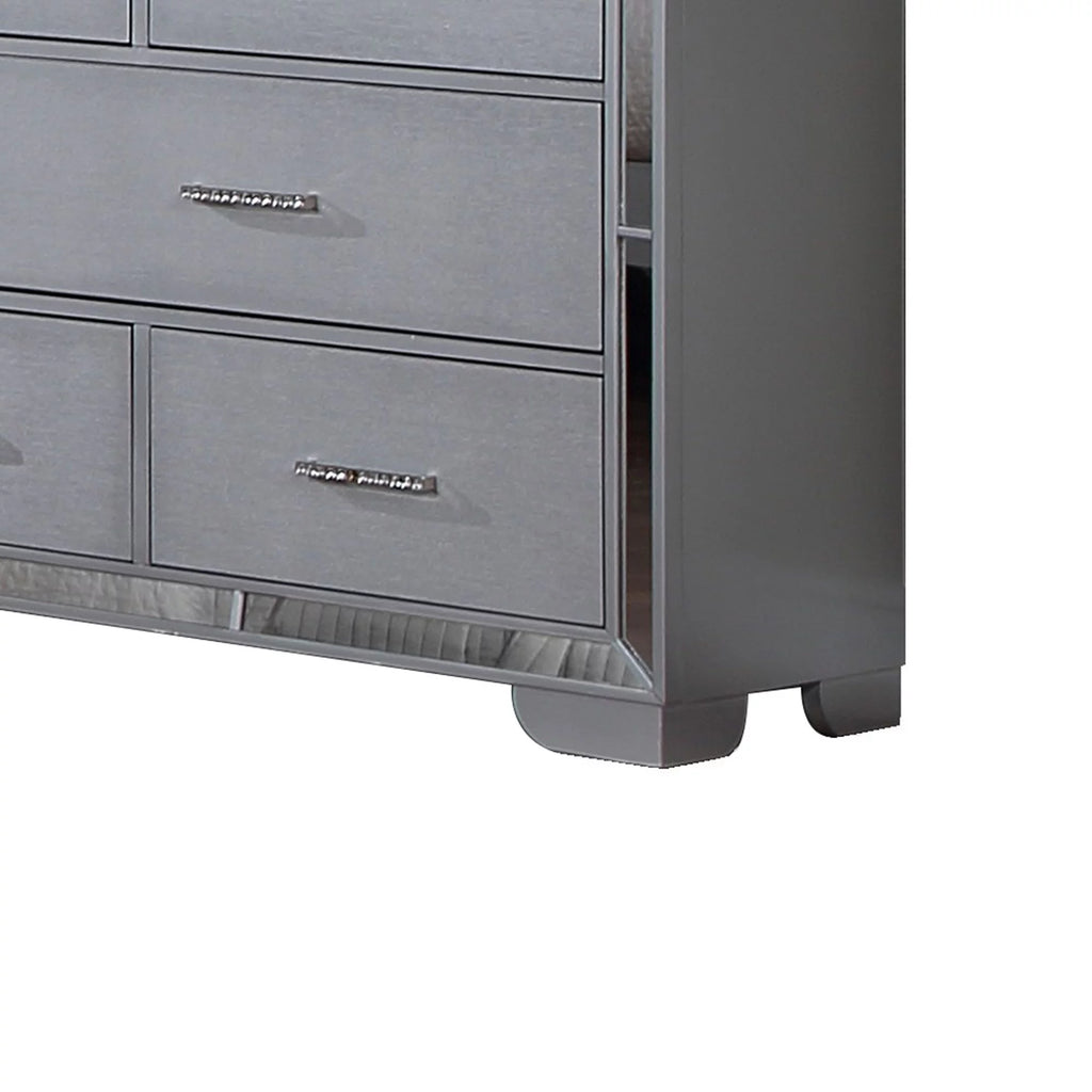 64 Inch Pine Wood Dresser, 8 Drawers J12929