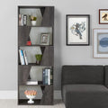 5-tier Wooden Bookcase in Washed Black Finish U97239