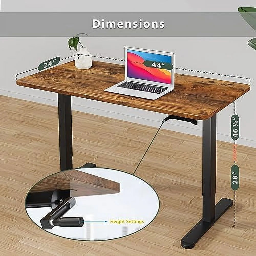 Height Adjustable 44 Inches Manual Standing Desk Black R995146