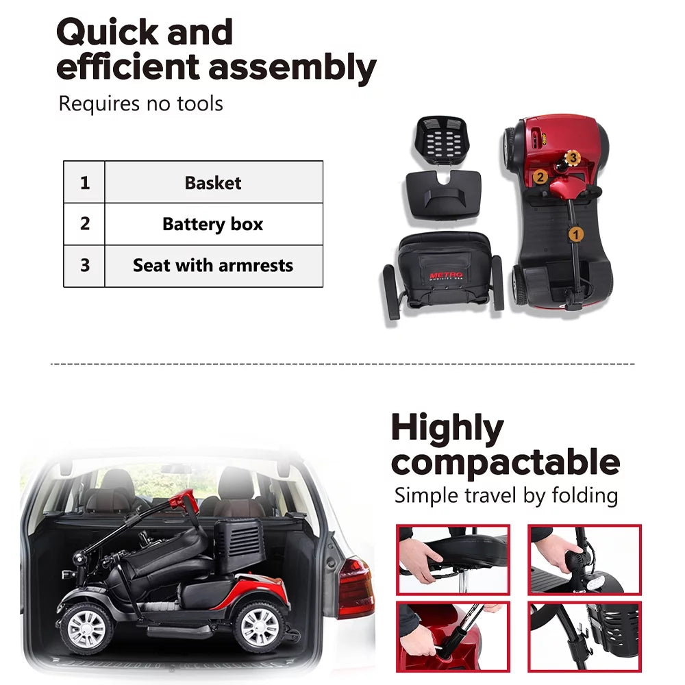 Heavy Duty Electric Mobility Scooter with Detachable Basket K25280