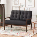 Charcoal Gray Tufted Loveseat B71567
