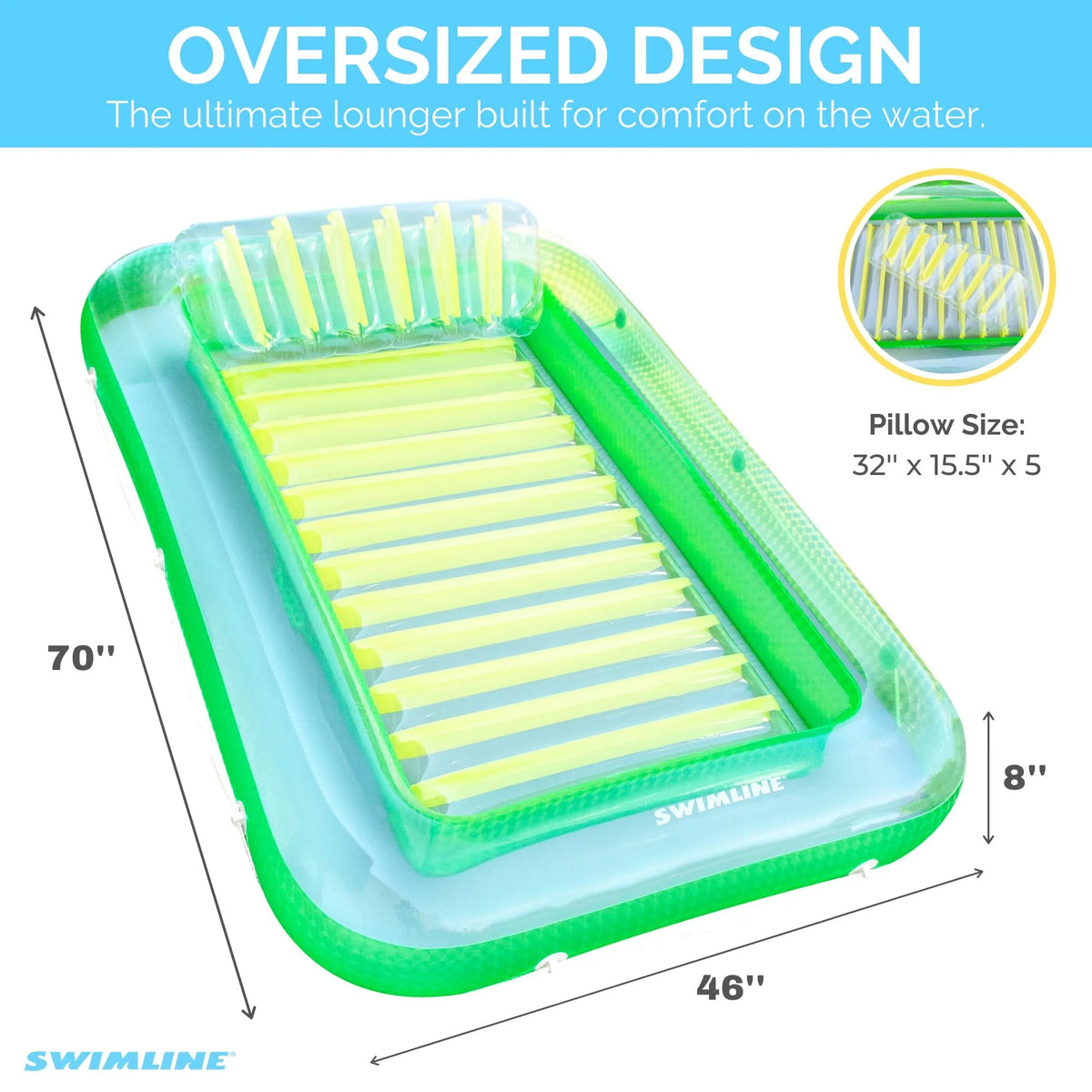 Inflatable Floating Lounger Green and Yellow X30006