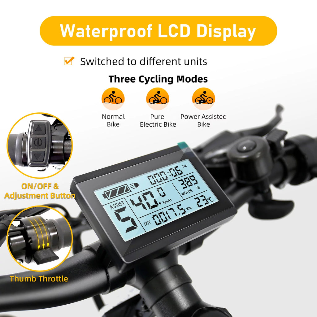 27.5 inch City Electric Bicycle 48V 500W Removable 13AH Battery Black E919443