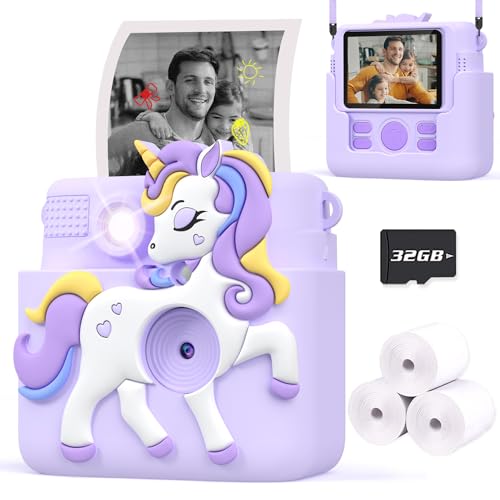 Pink Instant Print Kids Camera with 32GB SD Card Q624259