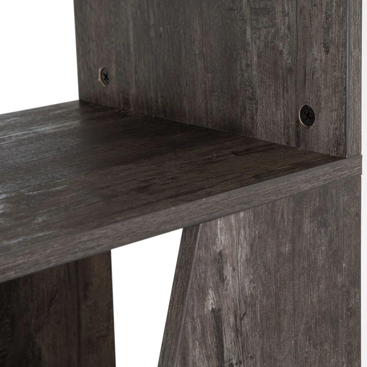 5-tier Wooden Bookcase in Washed Black Finish U97239
